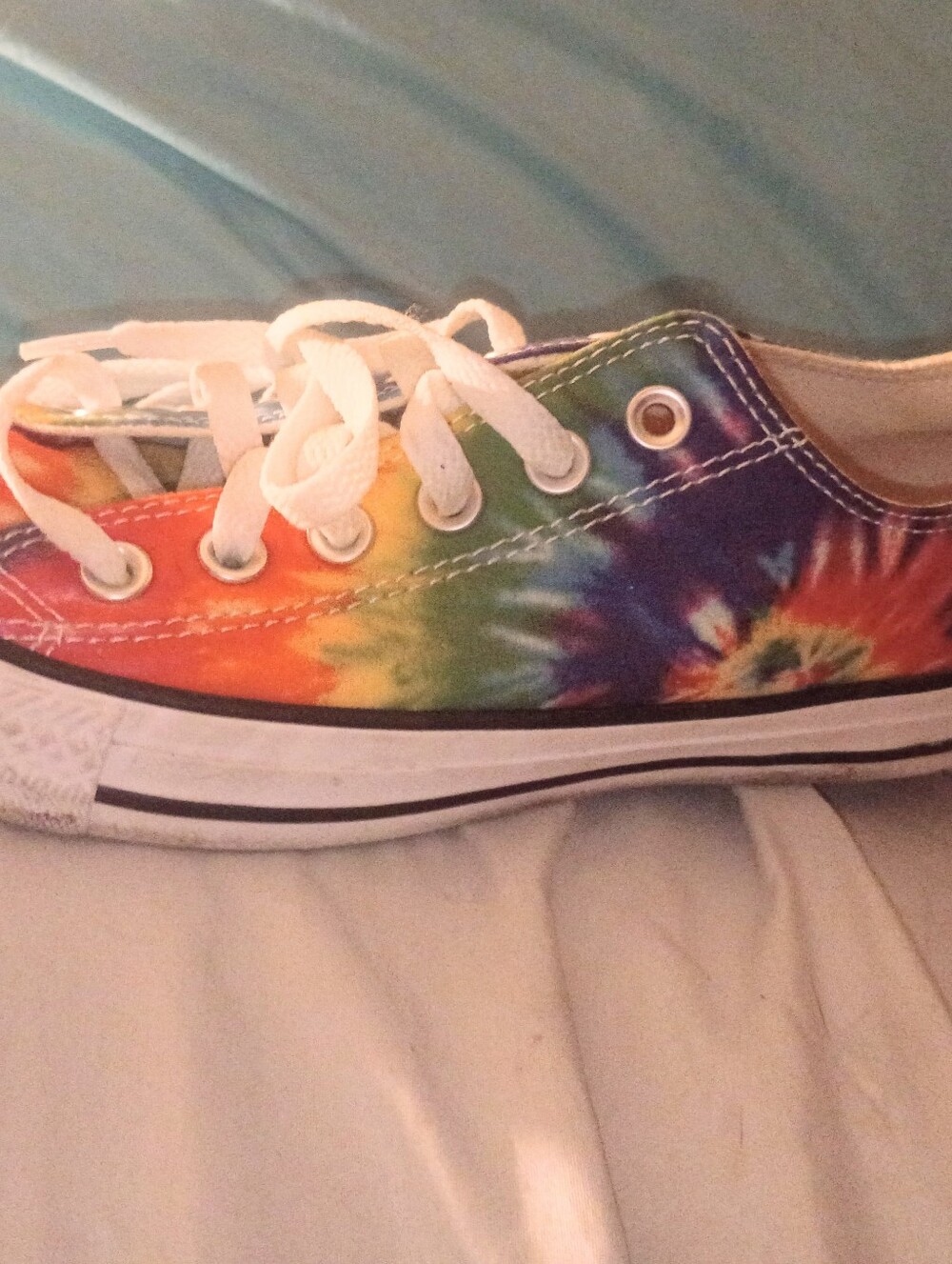 Converse Women's  Rainbow Sunburst Multi Color Tie-Dye Canvas Sneakers - Picture 5 of 6